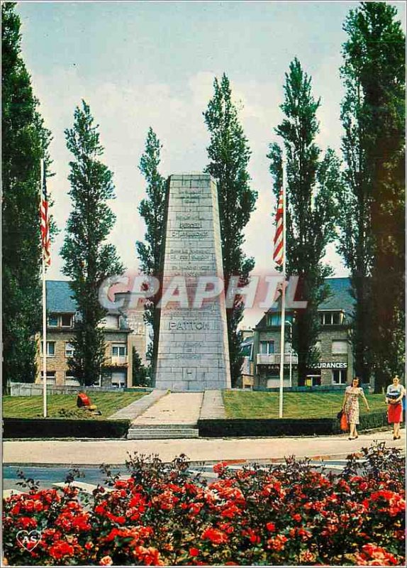 Modern Postcard Avranches (Manche) Patton Monument in memory of the Liberatio...