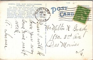 Linen Postcard General View Dairy Cattle Congress in Waterloo, Iowa