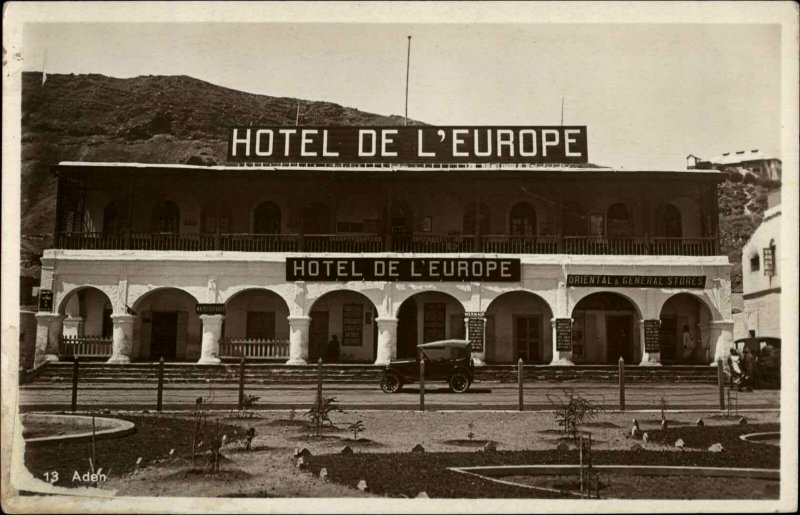 Aden - Hotel De L'Europe c1920 Real Photo Postcard