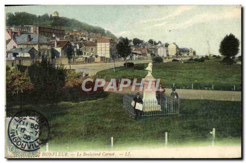 Old Postcard Honfleur Boulevard Carnot