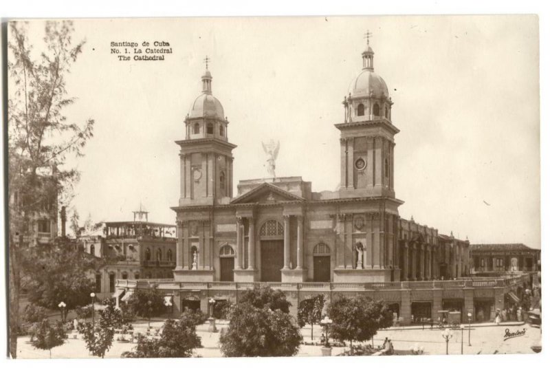 RPPC Postcard Santiago de Cuba No 1 La Catedral The Cathedral Cuba