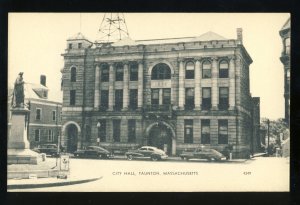 Taunton, Massachusetts/Mass/MA Postcard, City Hall, 1940's Cars