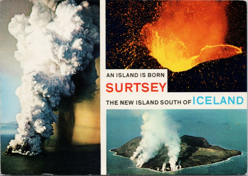 Surtsey Island South of Iceland Eruption Lava Island 25 Stamp Postcard C8