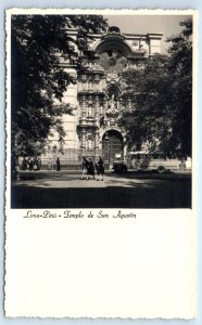 RPPC Templo de San Agustin LIMA Peru Postcard