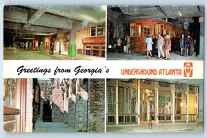 1960 Atlanta Georgia GA Postcard Greetings Underground Four Blocks Subterranean