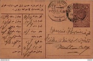 Pakistan Postal Stationery 9p Multan cds Saeed Brothers Ganj Mandi