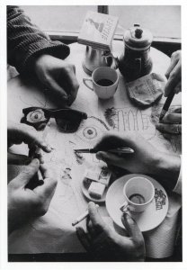 Hands Doodling Smoking On Tablecloth Frank Horvat 1960 Photo Art V&A Postcard