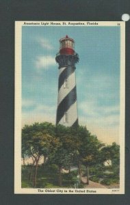 Ca 1924 PPC Lighthouse St Augustine FL Erected 1874 Mint