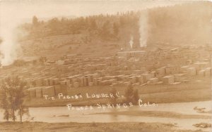 J36/ Pagosa Springs Colorado RPPC Postcard c1910 Lumber Mill Co Stacks 46