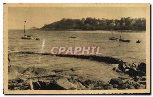 Old Postcard Perros Guirec Trestraou Beach Villas on The