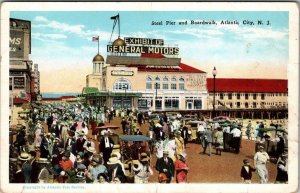 Postcard Atlantic City NJ Steel Pier and Boardwalk Exhibit of General Motors JD9