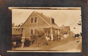 RPPC Kennebunkport, Maine, Houses, Car York County c1910s Vintage Photo Postcard