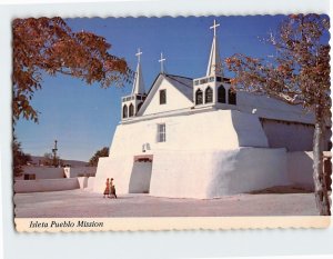Postcard Isleta Pueblo Mission, Isleta Pueblo, New Mexico