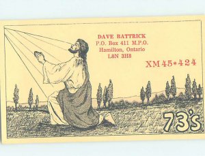 Pre-1980 RADIO CARD - CB HAM OR QSL Hamilton Ontario ON AH1537