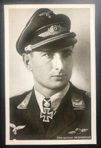 Mint RPPC Germany Postcard Luftwaffe fighter Lieutenant Hans Beisswenger