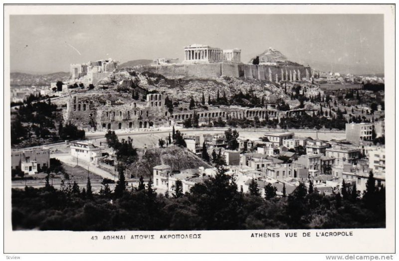 RP, Athenes Vue De l'Acropole, Greece, 1920-1940s