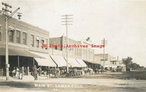 CO, Lamar, Colorado, RPPC, Main Street, Business Section, Photo