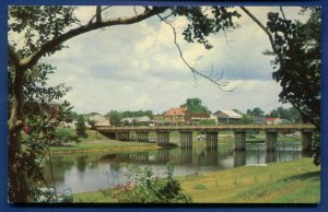 Natchitoches Louisiana la Front Street Cane River bridge chrome postcard