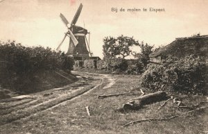 Netherlands Bij de Molen te Elspeet Windmill Vintage Postcard 03.78