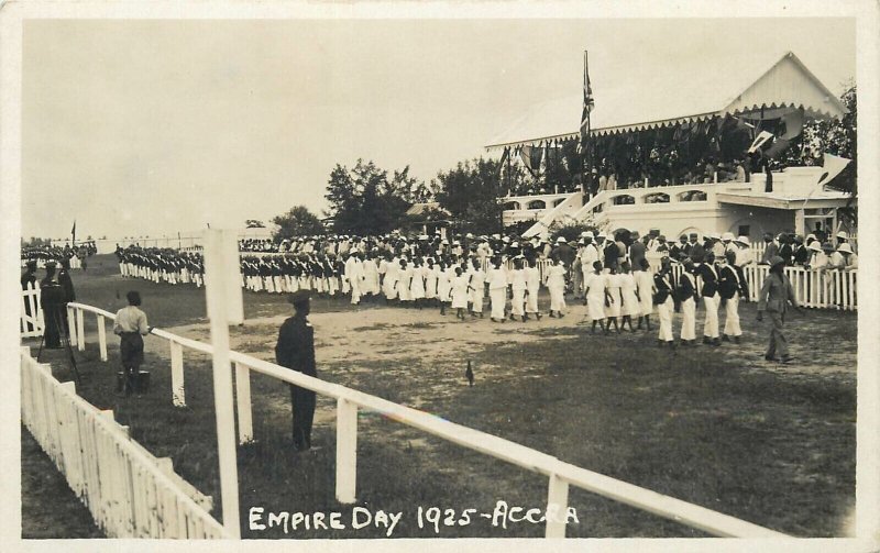 Accra British Colony Ghana Gold Coast Empire Day 1925 Real Photo Postcard 