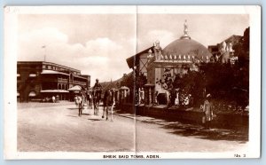 Aden Yemen Postcard Sheik Said Tomb c1940's Posted Vintage RPPC Photo