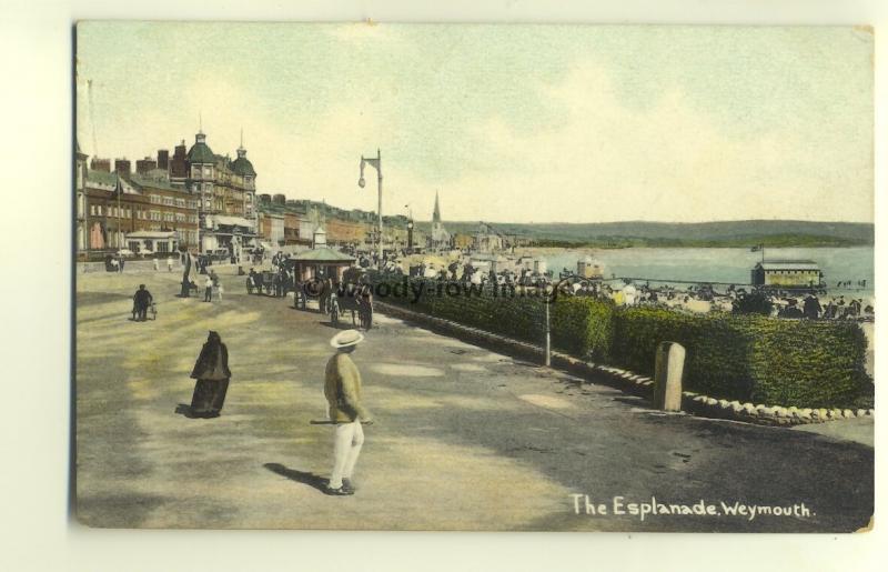 tp4557 - Dorset - Esplanade Looking towards Gentlemans Saloon Weymouth- Postcard