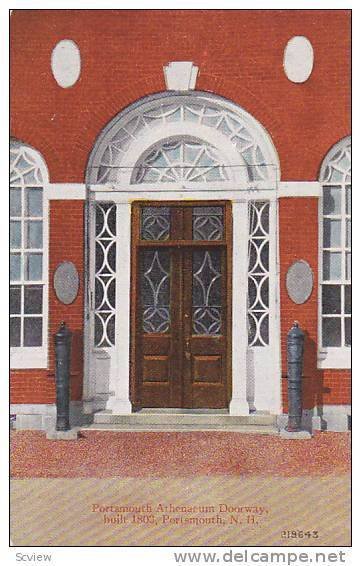 Portsmouth Athenaeum Doorway, Built 1803, Portsmouth, New Hampshire, 1900-1910s