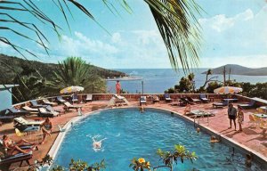 St Thomas, US Virgin Islands BLUEBEARDS CASTLE HOTEL Pool ROADSIDE 1966 Postcard