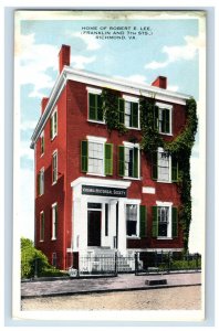 1920's Home Of Robert E. Lee, Richmond, VA. Postcard F116E