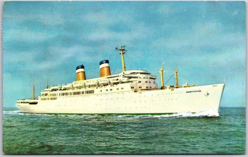 1950's Ship S.S. Constitution American Export Lines Sunliners Posted Postcard