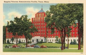 Circa 1940's Hospital, Veterans Facility, Togus, Maine Linen Postcard 