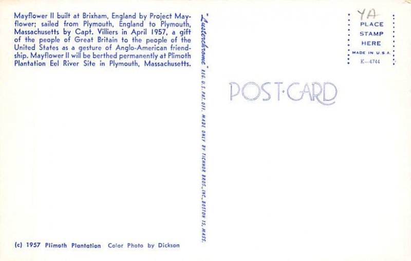 Mayflower II Sail Boat Ship 