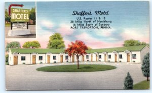 PORT TREVORTON, Pennsylvania PA ~ Roadside SHAFFER'S MOTEL 1940s Linen Postcard