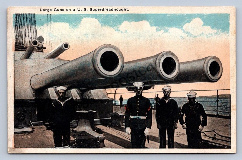 K4/ Ship Postcard c1910 U.S. Navy Battleship Superdreadnought Sailors 299