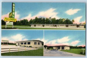 Sanford North Carolina Postcard Palomino Motel Restaurant Multiview 1961 Vintage