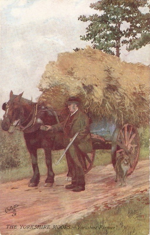 Gordon Home. the Yorskire Moors.  Yorshire Farmer. Horse Tuck Oilette PC #7538