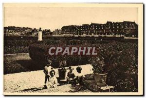 Old Postcard Deauville Gardens to Normandy Children