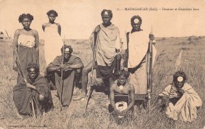 Madagascar warriors and women ethnic vintage postcard