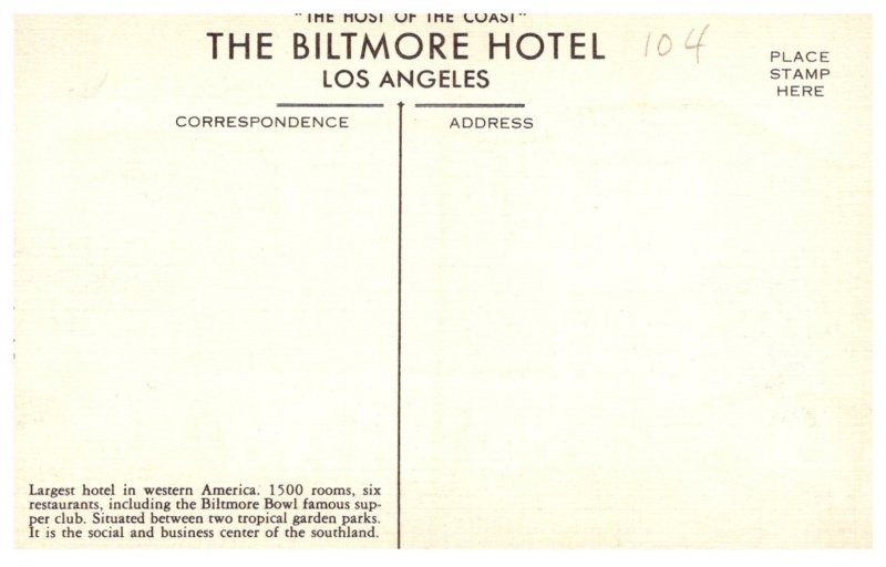 California Los Angeles , Biltmore Hotel