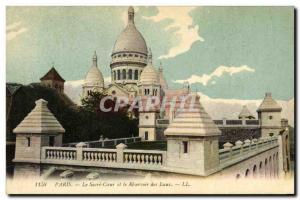 Old Postcard Paris Le Sacre Coeur and Reservoir Water