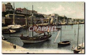 Royan Old Postcard The port and the boulevard Thiers (boat)