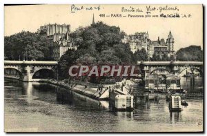 Old Postcard Paris Panorama Taken Toward & # 39Ile Saint Louis