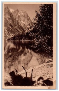 c1905s Jenny Lake Beach & Tetons Grand Teton National Park WY Mountains Postcard