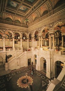 Postcard The Great Hall Library Of Congress Federal Institution Washington DC