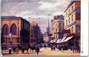 VINTAGE POSTCARD RAPHAEL TUCK OILETTE HIGH STREET SCENE AT BRISTOL (UK) 1904