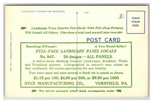 Generic Scenic Greetings Vernfield PA Dealer Sample UNP LInen Postcard M20