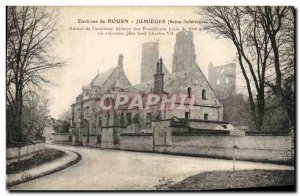 Old Postcard Environs De Rouen Jumieges Ruins Of L & # 39ancienne Benedictine...