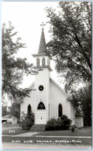 RPPC  WARREN, Minnesota  MN    ZION LUTHERAN CHURCH  1953 Real Photo Postcard