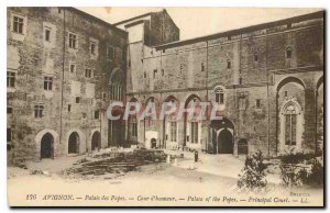 Old Postcard Avignon Popes' Palace Court of Honor