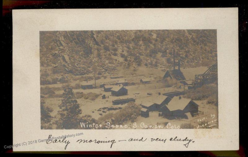 USA 1909 Colorado SOUTH CANYON COLO DPO Coal Mine RPPC 88050